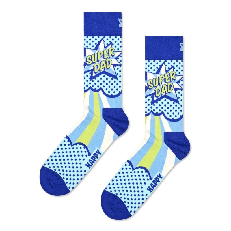 Happy Socks Herren Socken Super Dad Himmelblau 41-46