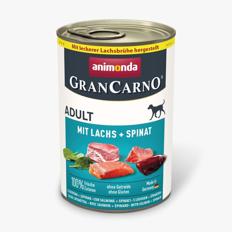 Animonda Hunde Nassfutter GranCarno Adult Lachs mit Spinat 400 g