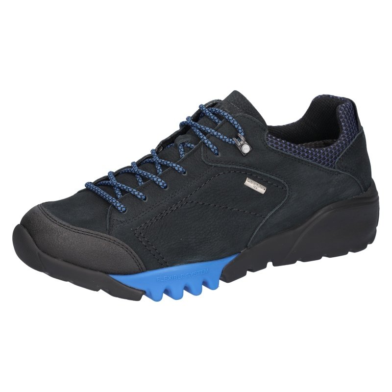 Waldläufer Herren Halbschuh H-Fritz Schwarz Notte Deepblue 7,5 UK - 41,5 EU