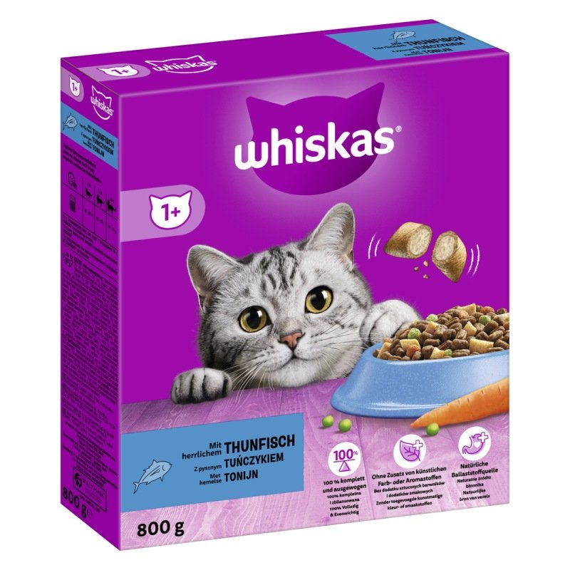 Whiskas Katzen Trockenfutter Adult 1+ Thunfisch 800 g