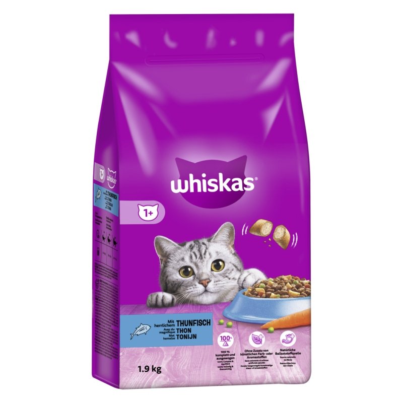 Whiskas Katzen Trockenfutter Adult 1+ Thunfisch 1,9 kg