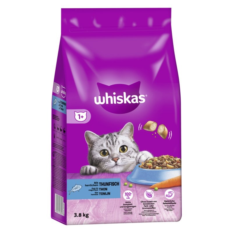 Whiskas Katzen Trockenfutter Adult 1+ Thunfisch 3,8 kg