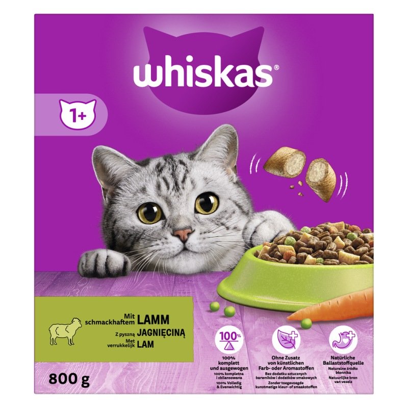 Whiskas Katzen Trockenfutter Adult 1+ Lamm 800 g