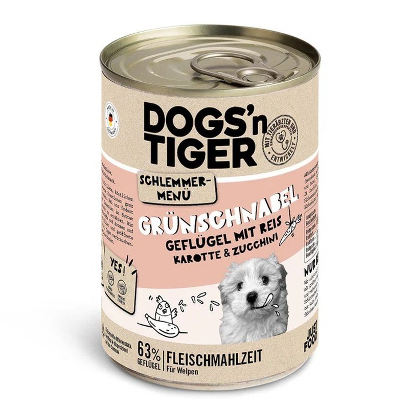 Dogs'n Tiger Welpen Nasfutter Grünschnabel Geflügel & Naturreis 800 g