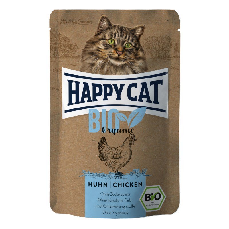 Happy Cat Katzen Nassfutter Bio Huhn 85 g x 12 Stk.