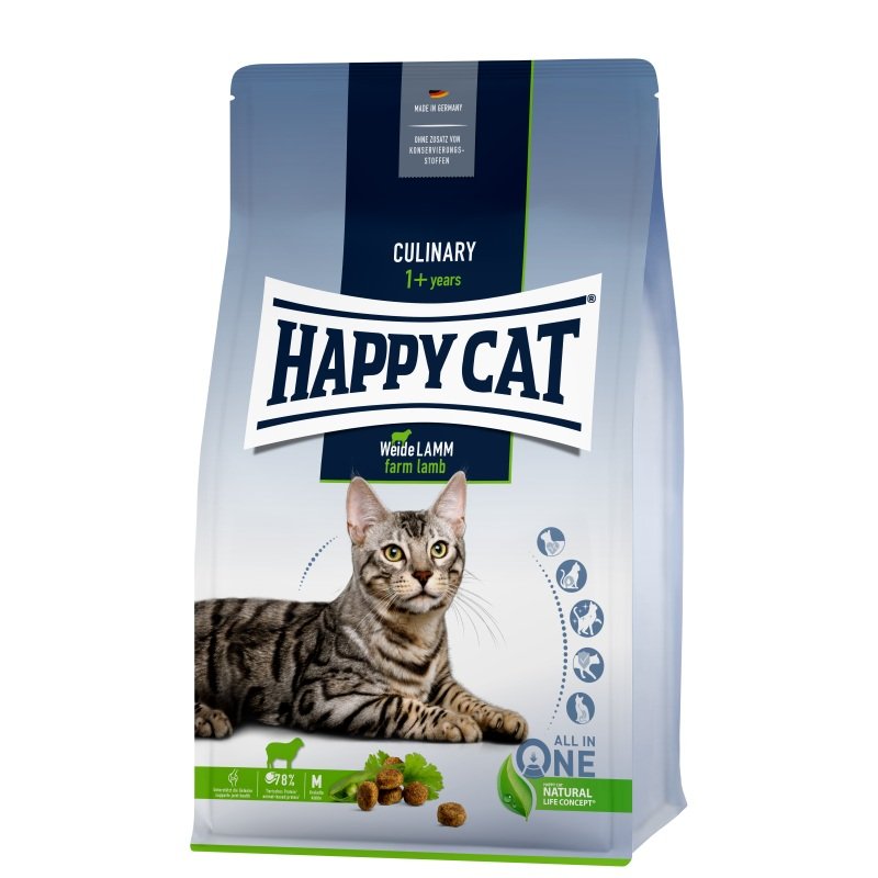 Happy Cat Katzen Trockenfutter Culinary Weide Lamm 1,3 kg x 4 Stk.