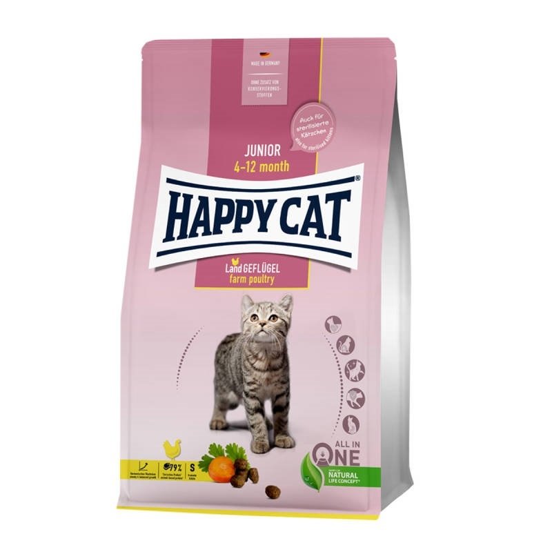 Happy Cat Katzen Trockenfutter Junior Land Geflügel 4 kg