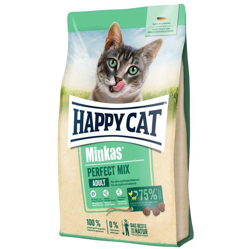 Happy Cat Katzen Trockenfutter Minkas Perfect Mix Geflügel 1,5 kg