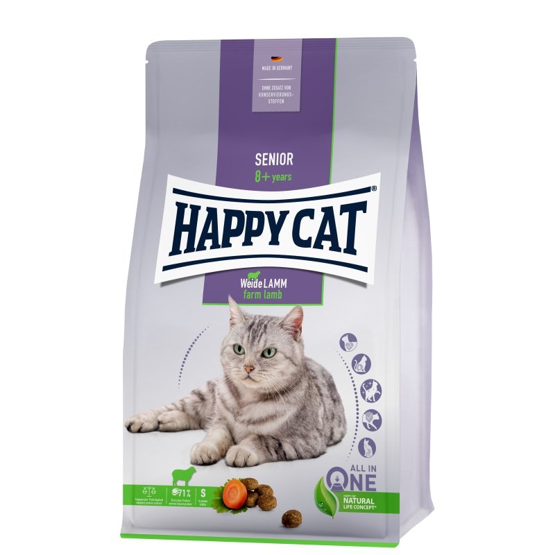 Happy Cat Katzen Trockenfutter Senior Weide Lamm 1,3 kg