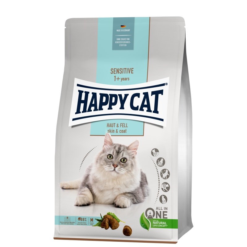 Happy Cat Katzen Trockenfutter Sensitive Haut & Fell 1,3 kg