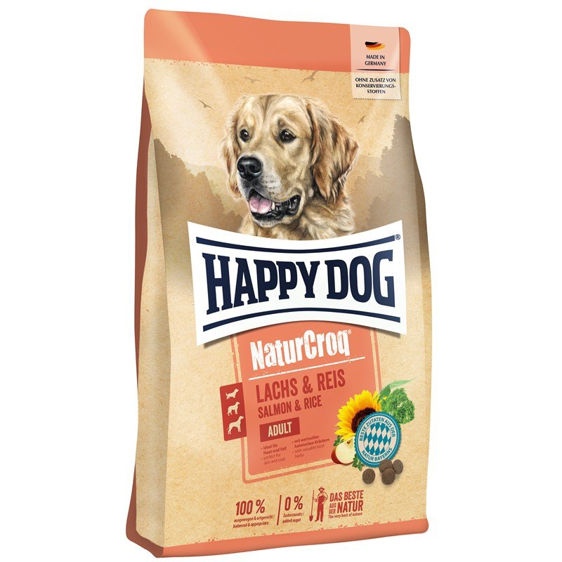 Happy Dog Hunde Trockenfutter NaturCroq Lachs & Reis 1 kg x 4 Stk.