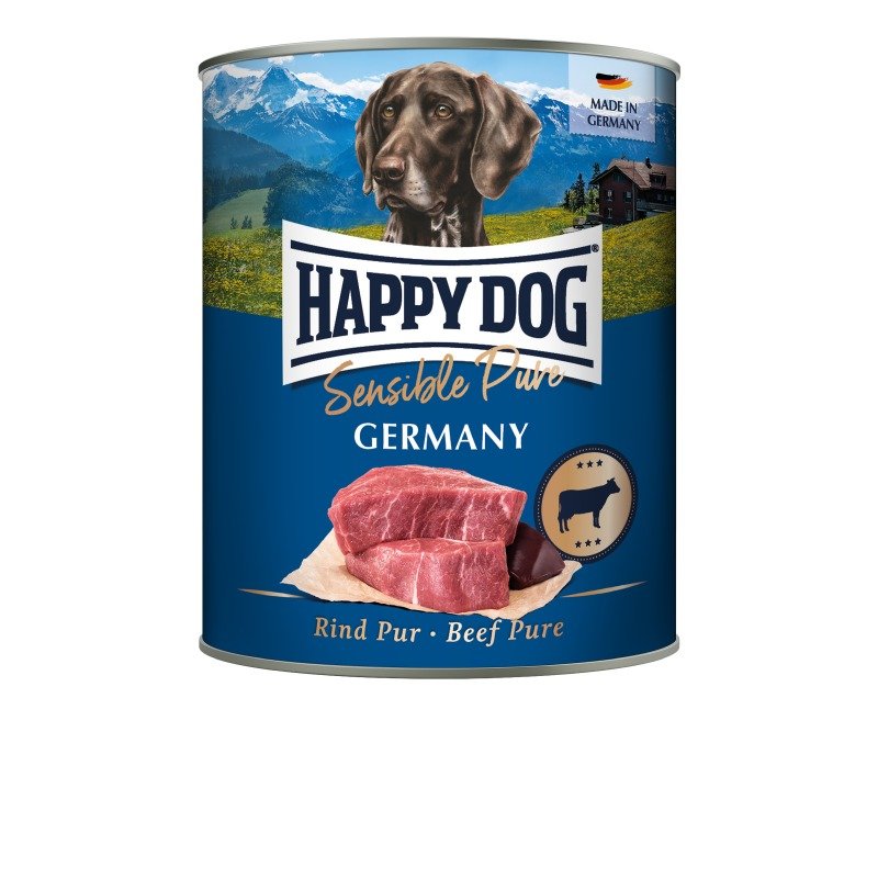 Happy Dog Hunde Nassfutter Sensible Pure Germany Rind 200 g x 6 Stk.