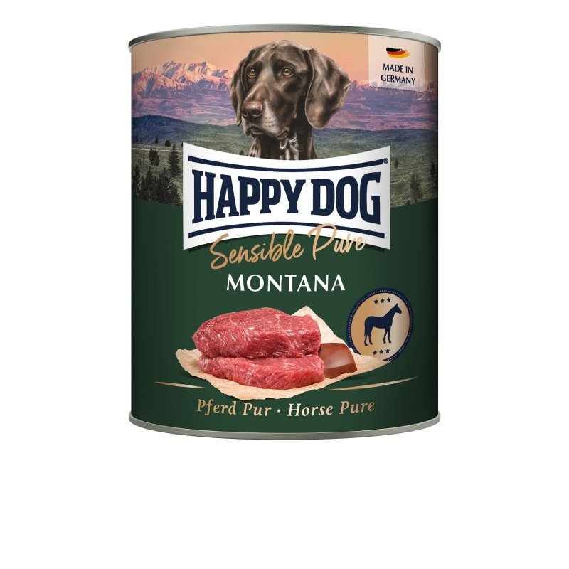 Happy Dog Hunde Nassfutter Sensible Pure Montana Pferd 800 g x 6 Stk.