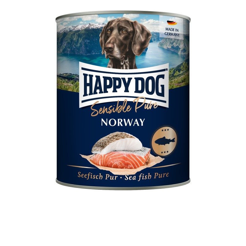 Happy Dog Hunde Nassfutter Sensible Pure Norway (Seefisch) 200 g x 6 Stk.