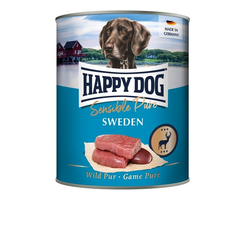 Happy Dog Hunde Nassfutter Sensible Pure Sweden Wild 800 g x 6 Stk.