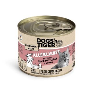 Dogsn Tiger Katzen Nassfutter Allerliebst Rind & Hühnerleber