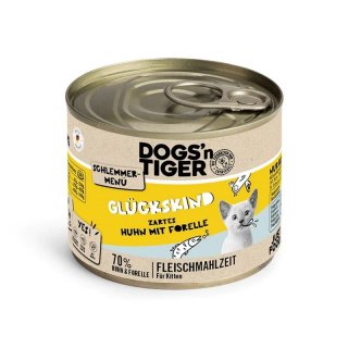 Dogsn Tiger Kitten Nassfutter Glückskind Huhn & Forelle