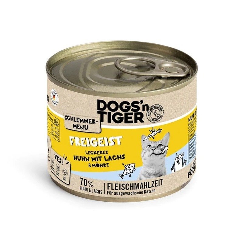 Dogs'n Tiger Katzen Nassfutter Freigeist Huhn & Lachs 200 g