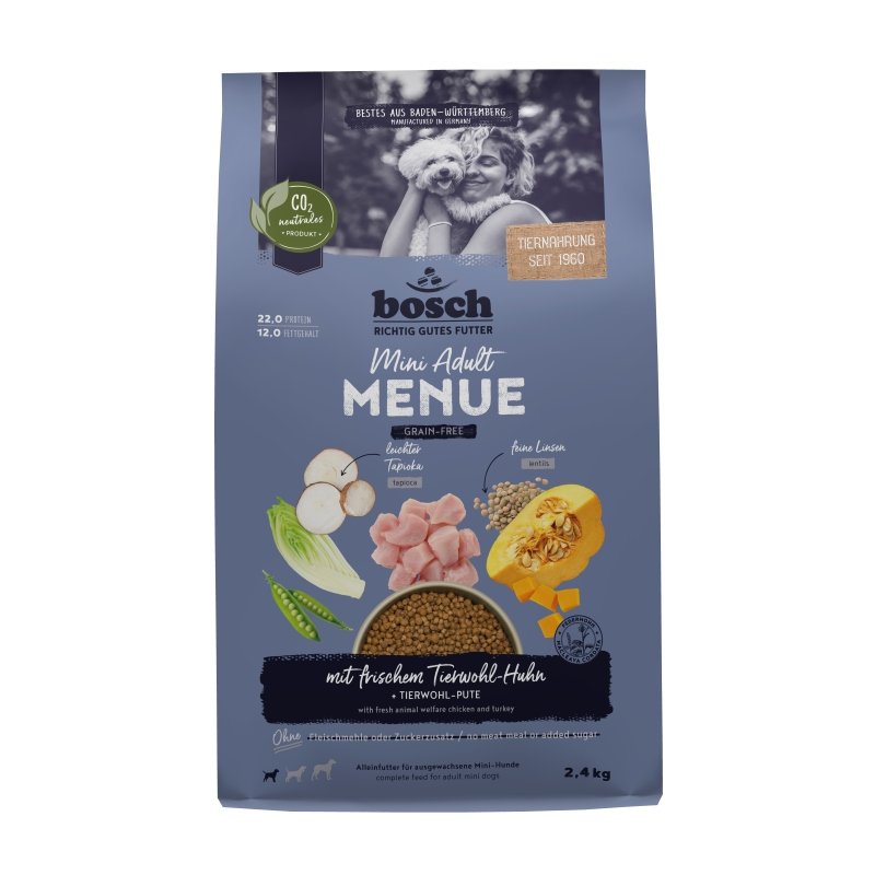 Bosch Hunde Trockenfutter HPC Menü Mini Adult Tierwohl-Huhn getreidefrei