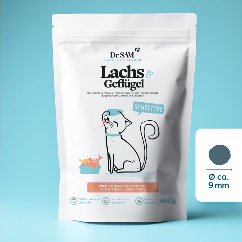 Dr. Sam Katzen Trockenfutter Lachs & Geflügel 1,2kg