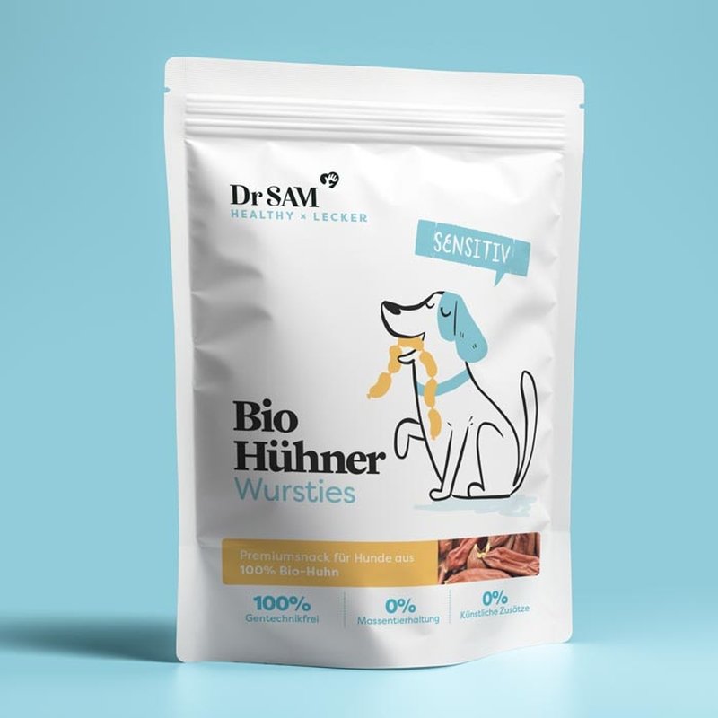 Dr. SAM Hühner Wursties für Hunde - Schmackhafte Hühner-Snacks deinen Vierbeiner 120 g