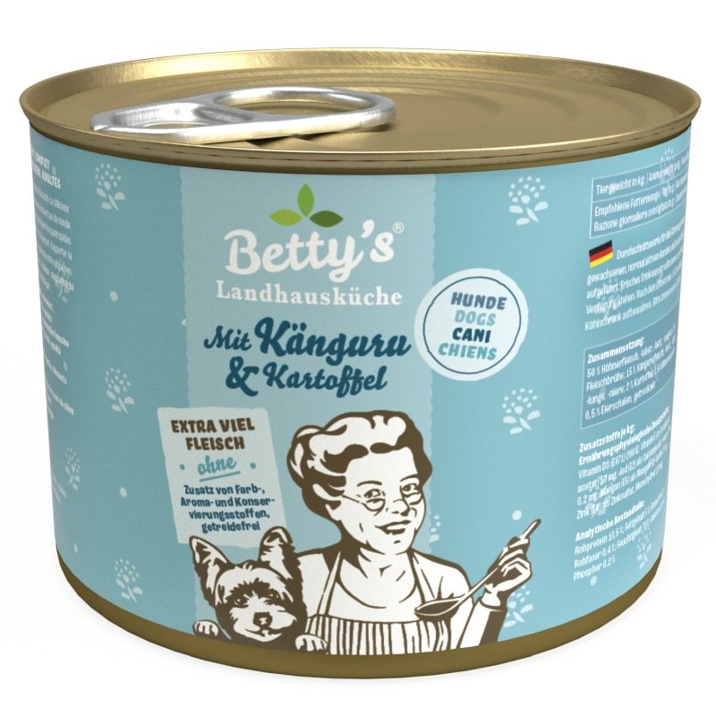 Betty´s Landhausküche Hunde Nassfutter Känguru & Kartoffel 200g