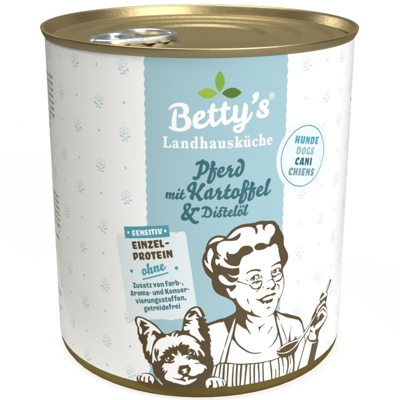 Betty´s Landhausküche Hundefutter Pferd mit Kartoffel & Distelöl 1x 800g