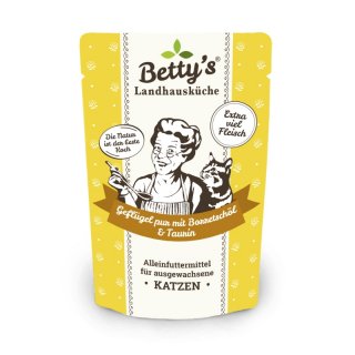 Betty´s Landhausküche Katzenfutter Frischebeutel Geflügel pur mit Borretschöl