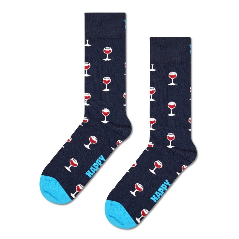 Happy Socks Glass Of Wine Sock Navy 36-40