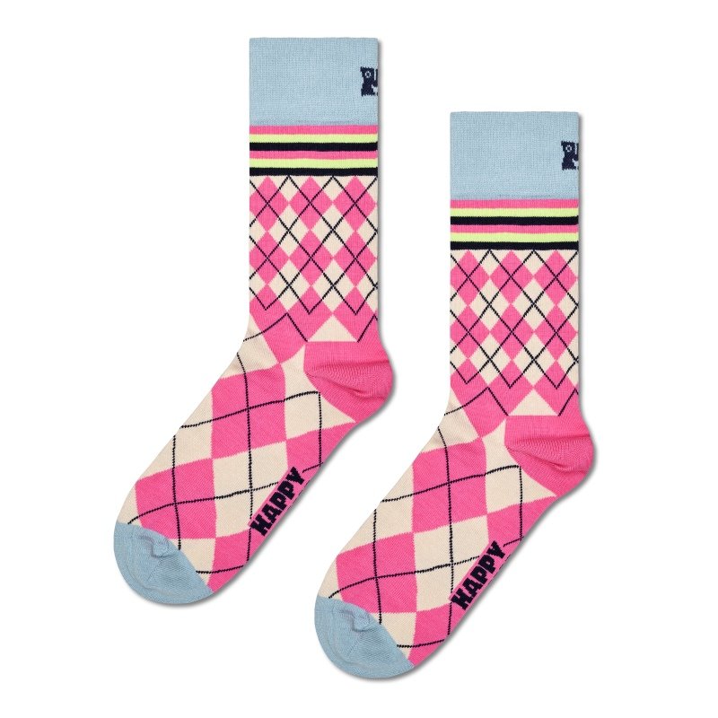 Happy Socks Mixed Argyle Sock Pink 36-40