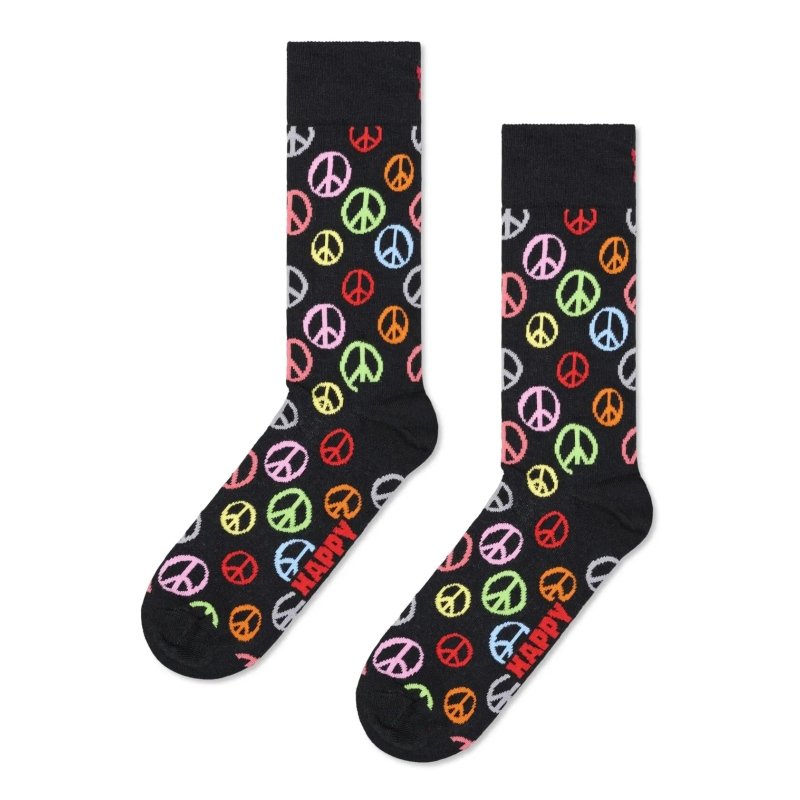 Happy Socks Peace Sock Black 36-40