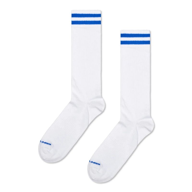 Happy Socks Solid Sneaker Thin Crew Sock White 41-46