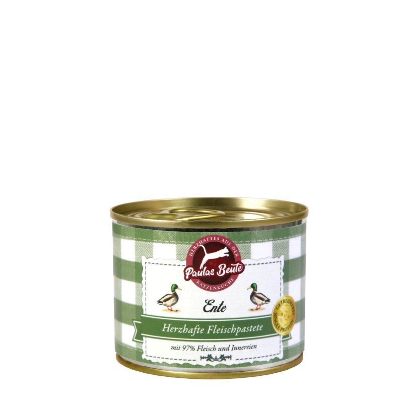 Paulas Beute Katzen Nassfutter Fleischpastete Ente 6 x 200g