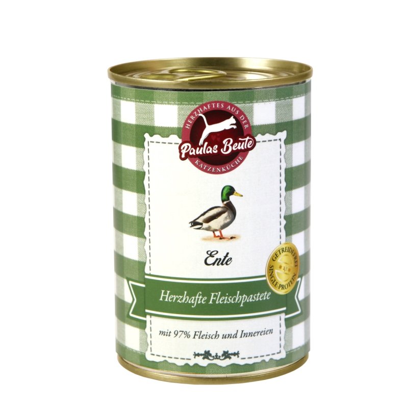 Paulas Beute Katzen Nassfutter Fleischpastete Ente 6 x 400g