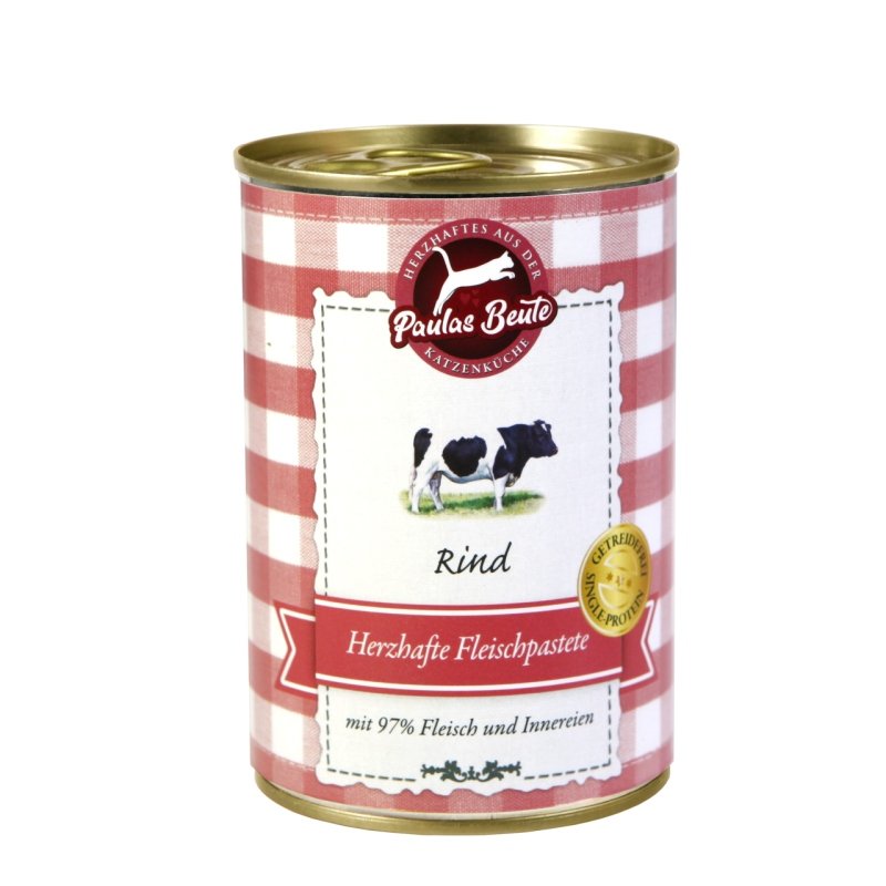 Paulas Beute Katzen Nassfutter Fleischpastete Rind 400g