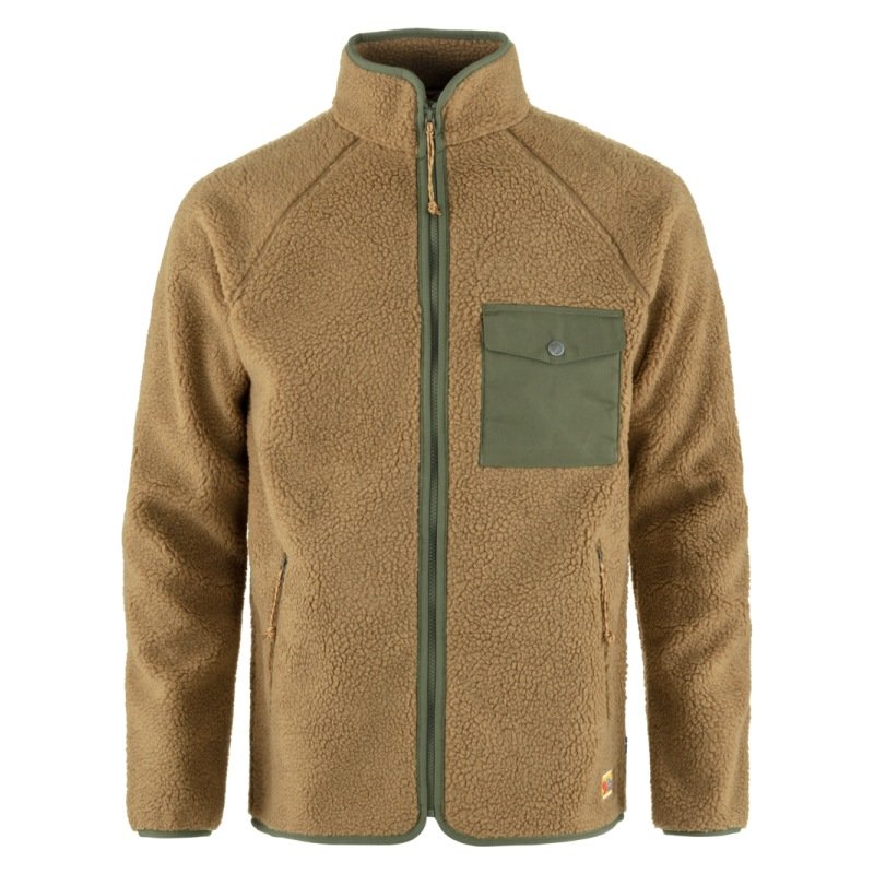 Fjällräven Herren Vardag Pile Fleece Jacke Buckwheat Brown-Laurel Green S