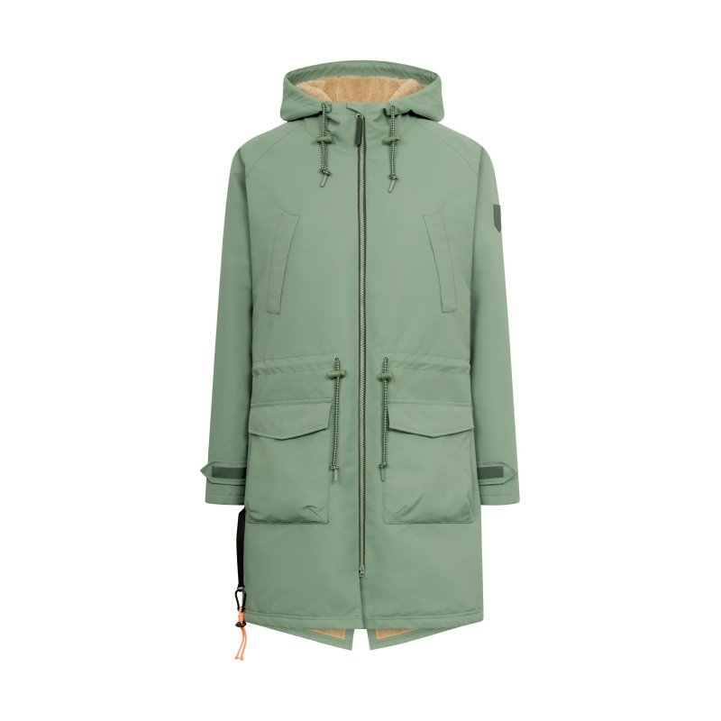 Derbe Damen Regenjacke Phoebholm Dog Hedge Green/Caramel 36