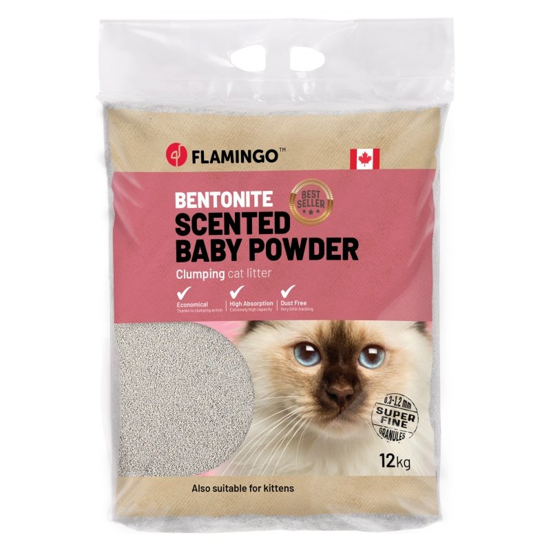 Flamingo Katzenstreu Babypuderduft 12 kg