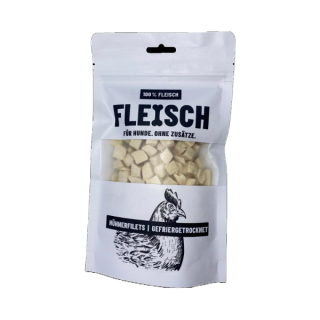 Schnauze&Co Hunde Snack Fleisch-Hühnerbrustfilet-Cubes, Gefriergetrocknet 2x 50g