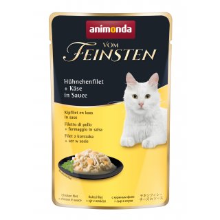 Animonda Katzen Nassfutter Vom Feinsten Adult mit Hühnchenfilet + Käse in Sauce 6x50 g