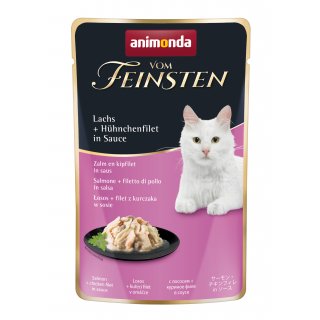 Animonda Katzen Nassfutter Vom Feinsten Adult mit Lachs + Hühnchenfilet in Sauce 6x50 g