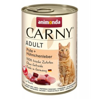 Animonda Katzen Nassfutter Carny Adult Pute + Hühnchenleber 6x400 g