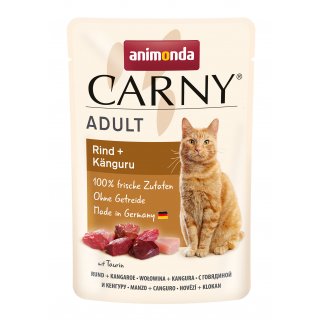 Animonda Katzen Nassfutter Carny Adult Rind + Känguru 6x85 g