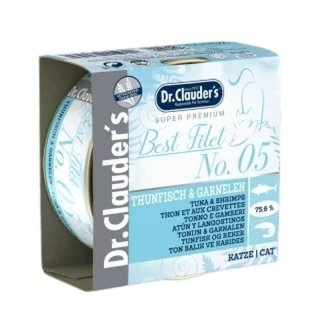 Dr.Clauder´s Katzennassfutter Best Filet No 5 Thunfisch & Garnelen 6x70g