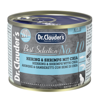 Dr.Clauder´s Katzen Nassfutter Best Selection No 10 Hering & Shrimps mit Chia 6x200g