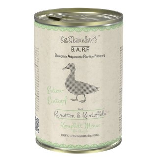 Dr.Clauder´s Hunde B.A.R.F. Komplett Menü Enteneintopf 3x400g