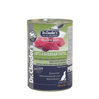 Dr.Clauder´s Hunde Nassfutter Selected Meat Ente & Süßkartoffel 6x400g