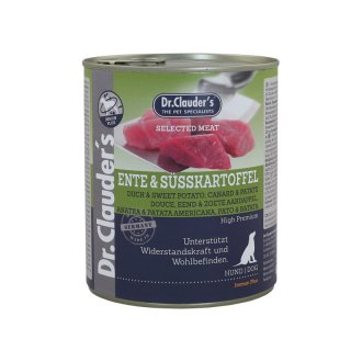 Dr.Clauder´s Hunde Nassfutter Selected Meat Ente & Süßkartoffel 6x800g