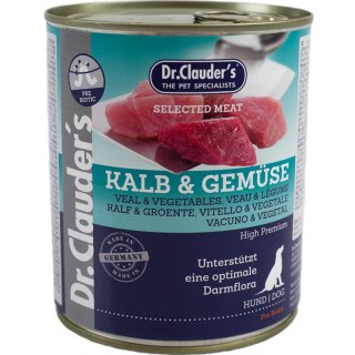 Dr.Clauder´s Hunde Nassfutter Selected Meat Kalb & Gemüse 6x800g