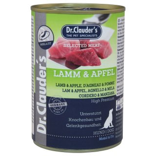 Dr.Clauder´s Hunde Nassfutter Selected Meat Lamm & Apfel 6x400g